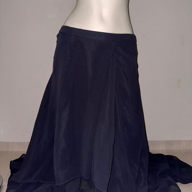 빈티지 레이어드 언발란스 롱 스커트