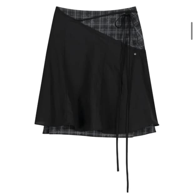 오호스 레이어드 스트랩 플레어 스커트