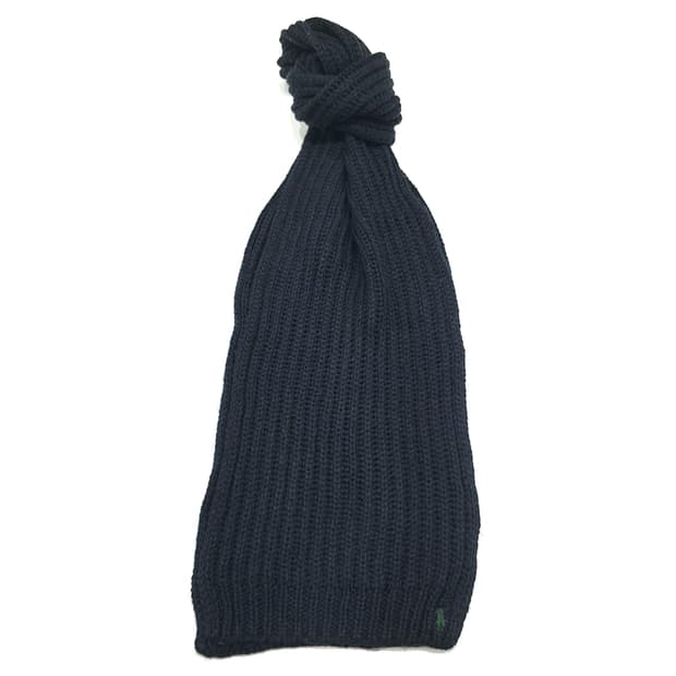 MX289 폴로 랄프로렌 블랙 리브드와플 니트 목도리 머플러