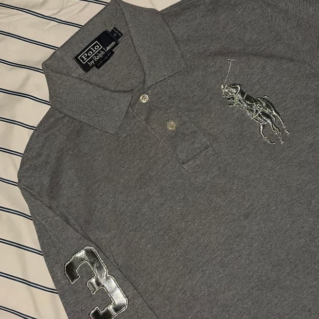 폴로랄프로렌  은색 빅포니 카라티