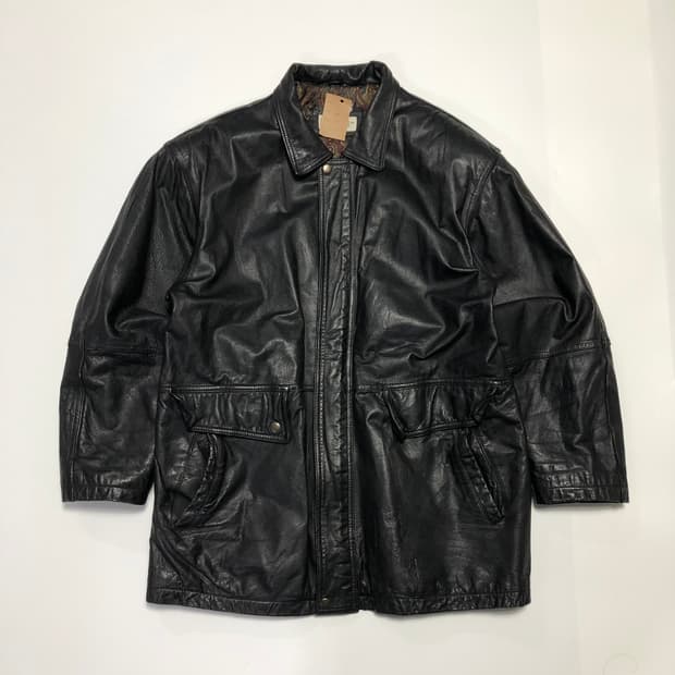 이태리 카우하이드 레더 코트 