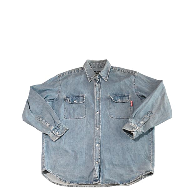 80s stussy denim button shirt