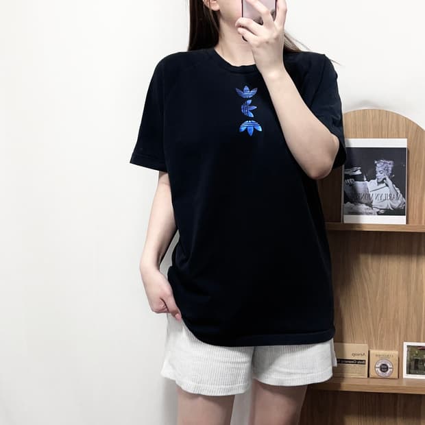 [정품] 아디다스 블랙 트레포일 zeno 반팔티 [ XL ]
