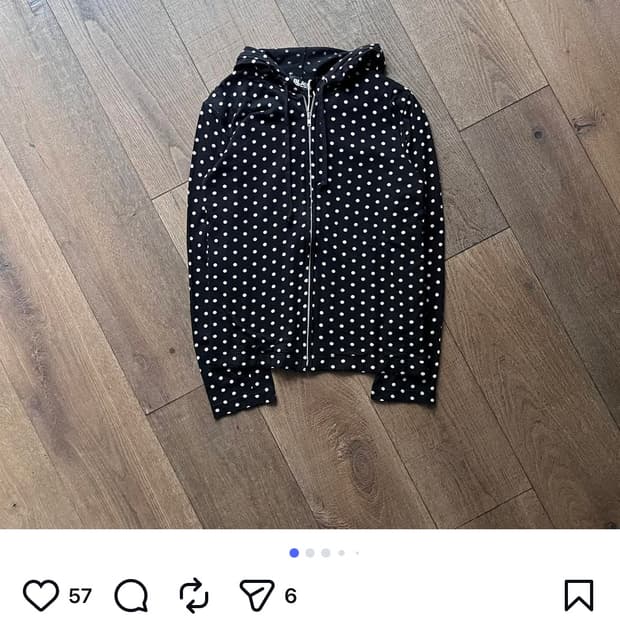 꼼데가르송 도트 집업 