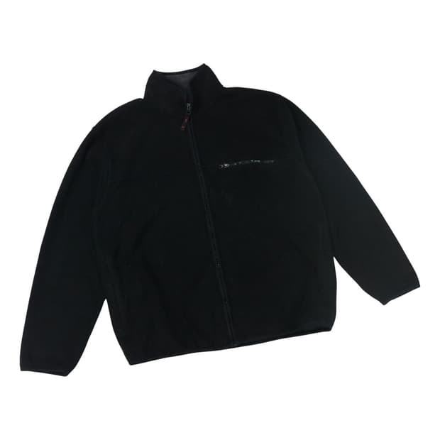 O.E.B Sports 빈티지 블랙 플리스 풀짚업 자켓 (L)