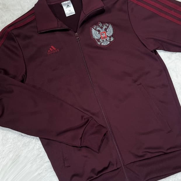 아디다스 버건디 러시아 트랙탑 져지