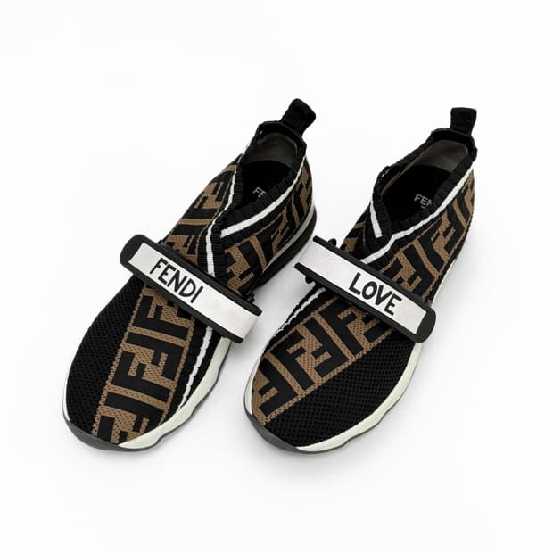 펜디 FF 로고 스트랩 삭스 니트 스니커즈