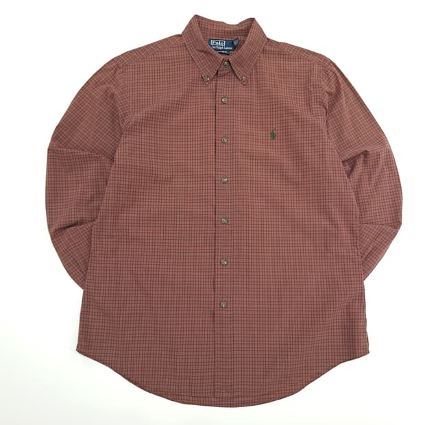 CN751 L 폴로 랄프로렌 크리스마스 미니 타탄체크 긴팔 셔츠 남방