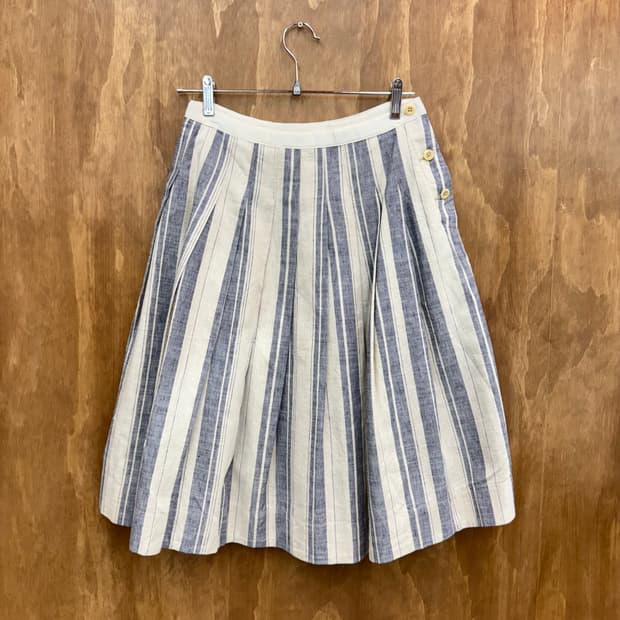 Mhl 마가렛 호웰 린넨 플리츠 미디 스커트