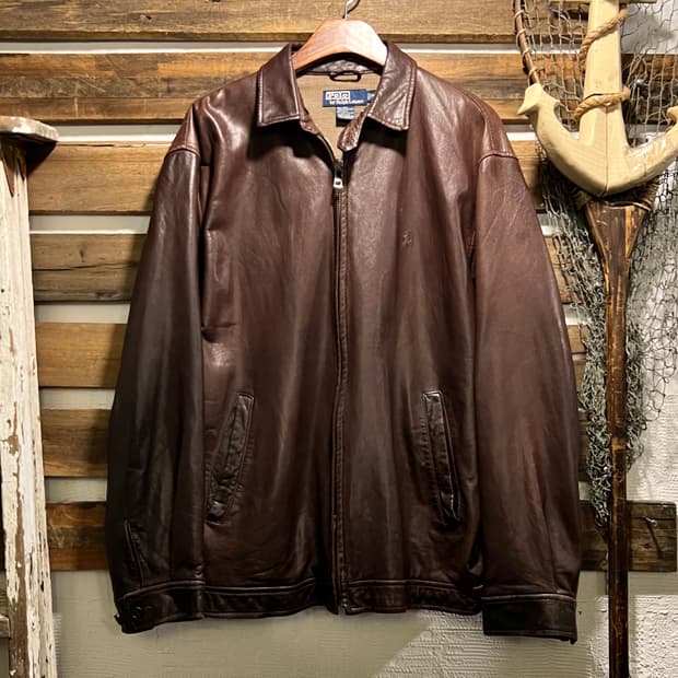 [M]폴로 랄프로렌 맥스웰 브라운 램스킨 레더 자켓