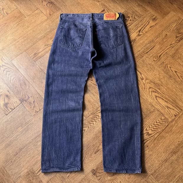 [32]리바이스 501 빈티지 워싱 스트레이트 콘밀 데님 팬츠