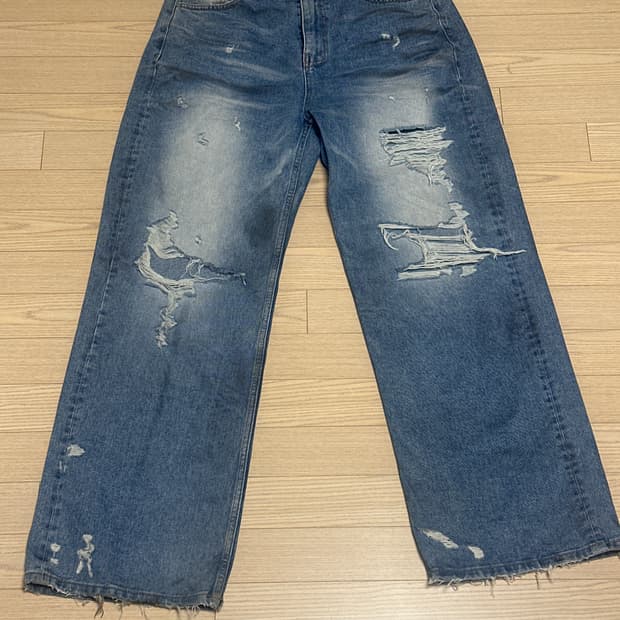 도메스틱 디스트로이드 와이드 데님 팬츠