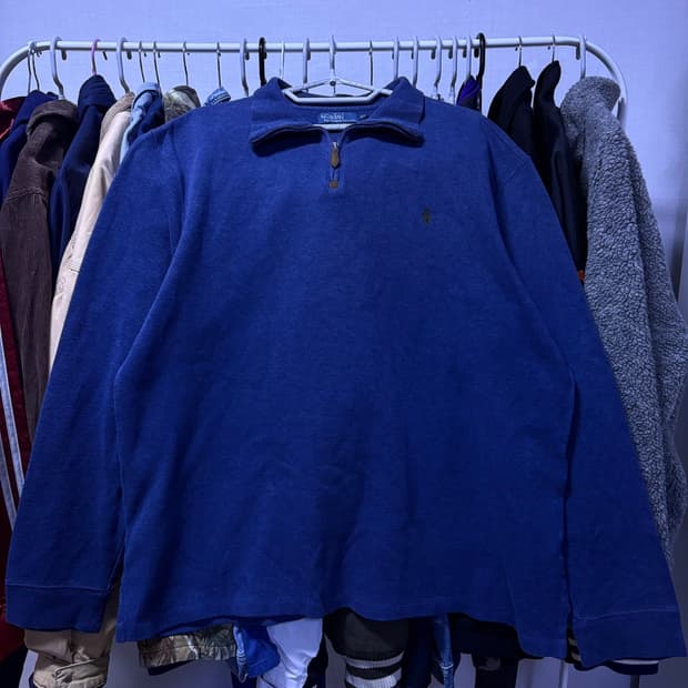 폴로 랄프로렌 네이비 반집업 니트 xl
