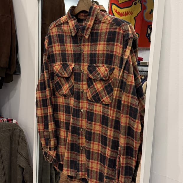 Canyon 빈티지 플란넬 체크 셔츠