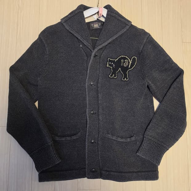 더블알엘 rrl 숄카라 가디건 근데 귀여운 고양이를 곁들인  L