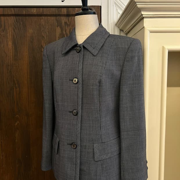 버버리 정품 네이비 잔체크 자켓