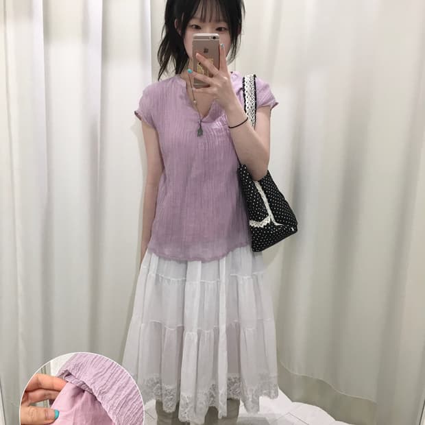 Lavender Pleated Blouse