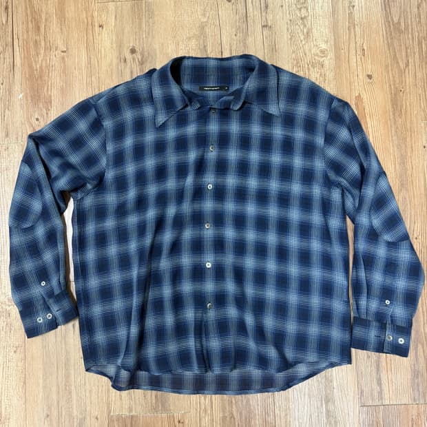 archive shirt v2 wool check blue m