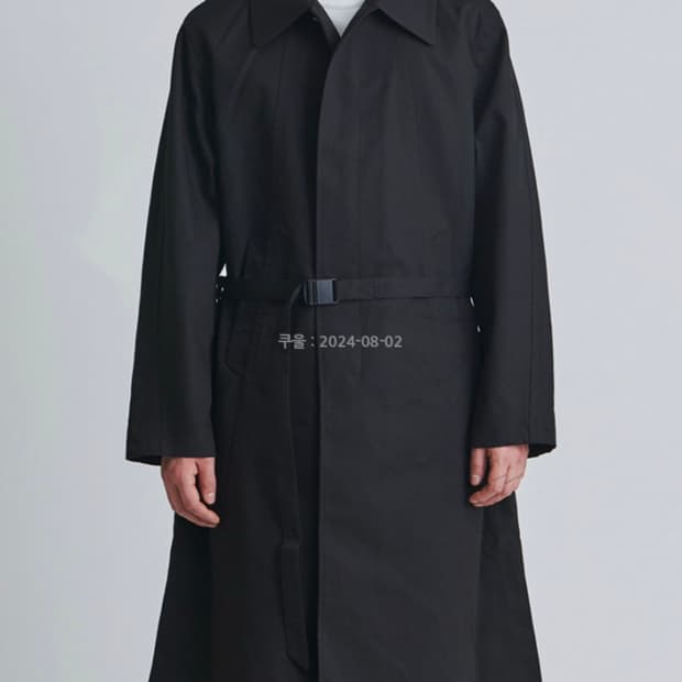 언어펙티드 벨티드 싱글 코트 블랙