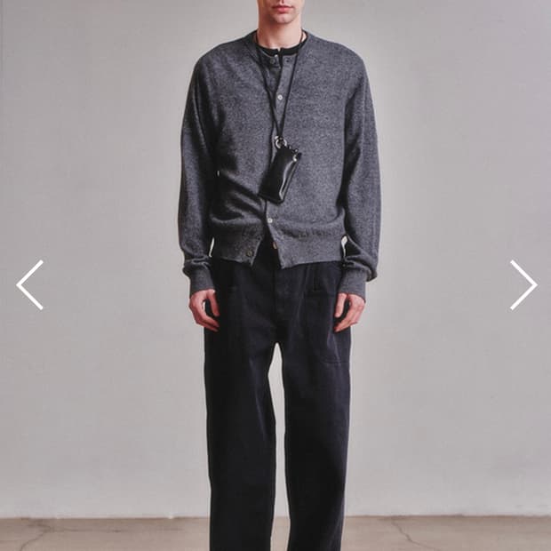 26ss 아트이프액츠 캐시미어 홀가먼트 가디건 차콜