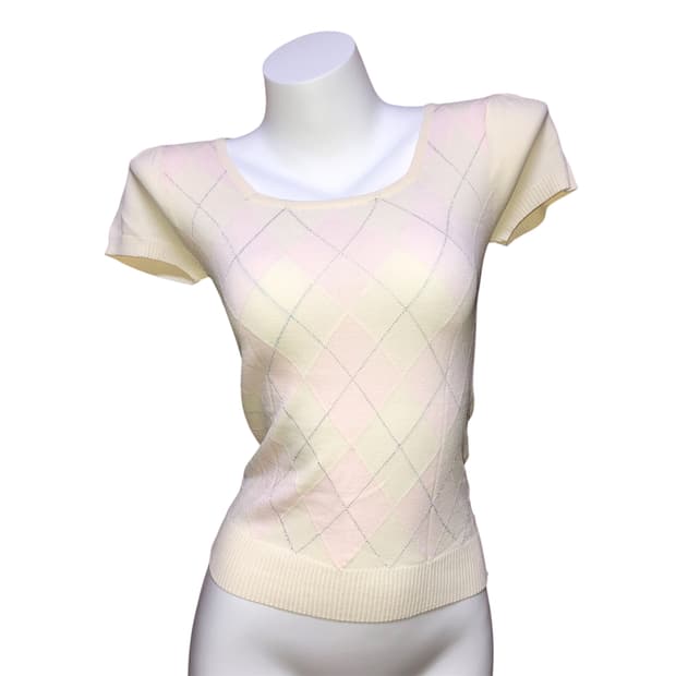 아가일 글리터 핑크 니트 탑 달천 y2k