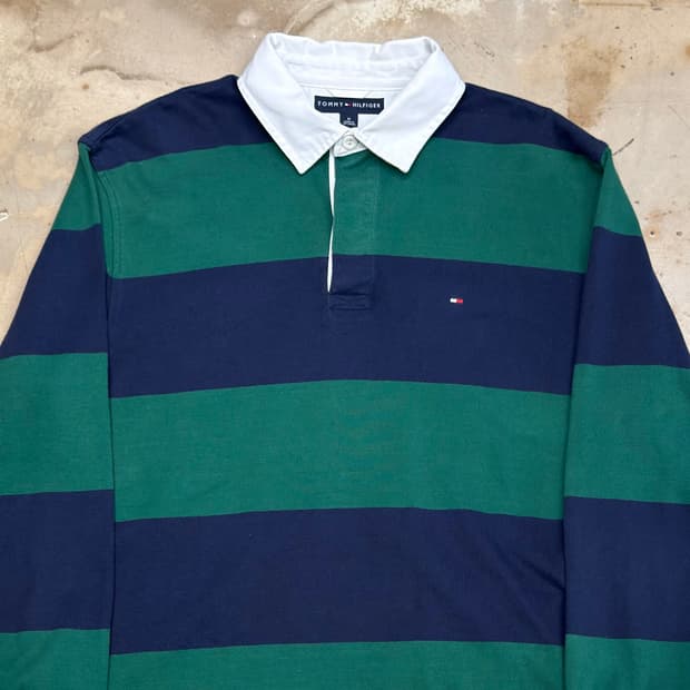 M 타미힐피거 스트라이프 럭비 티셔츠