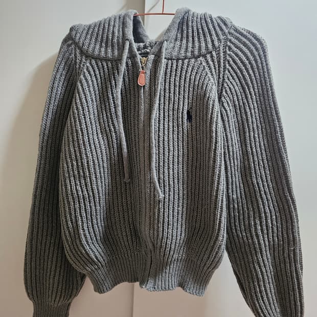 폴로 크롭 니트집업