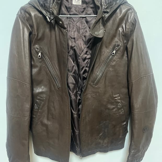 CP컴퍼니 브라운 고글가죽  자켓