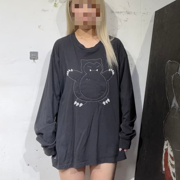 리바이스 포켓몬 콜라보 잠만보 롱 슬리브 긴팔 티셔츠 M