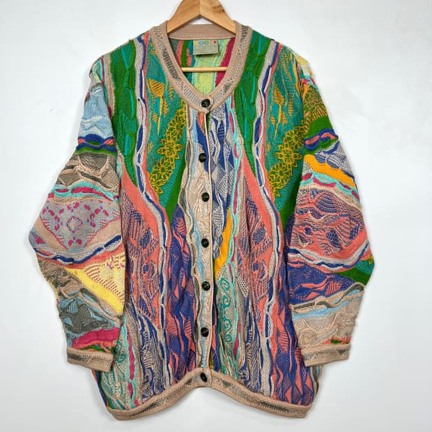COOGI 쿠지 라운드넥 케이블 가디건