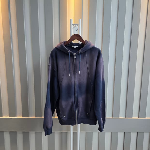 슬로우애시드  워싱후드집업