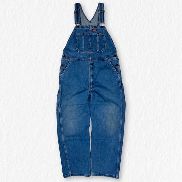 디키즈 데님 멜빵 오버롤