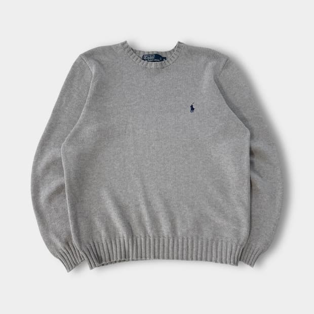 폴로 랄프로렌 루즈핏 그레이 코튼 니트