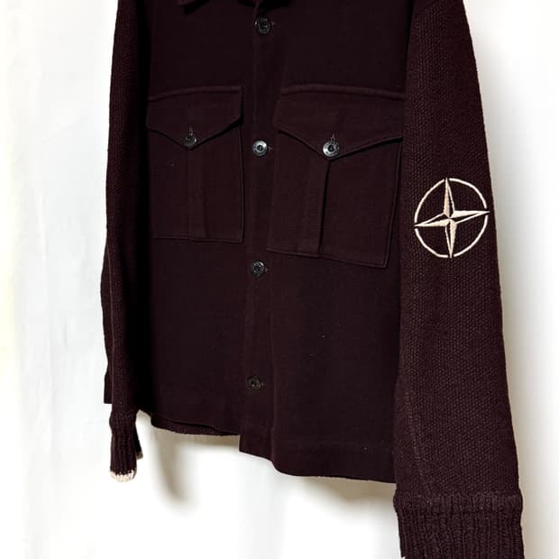 스톤아일랜드 90s 90s 시그니처 로고 니팅 트러커자켓