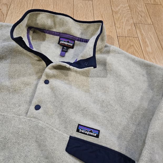 파타고니아 헤비웨이트 오트밀 헤더 신칠라 플리스 아노락 xxl