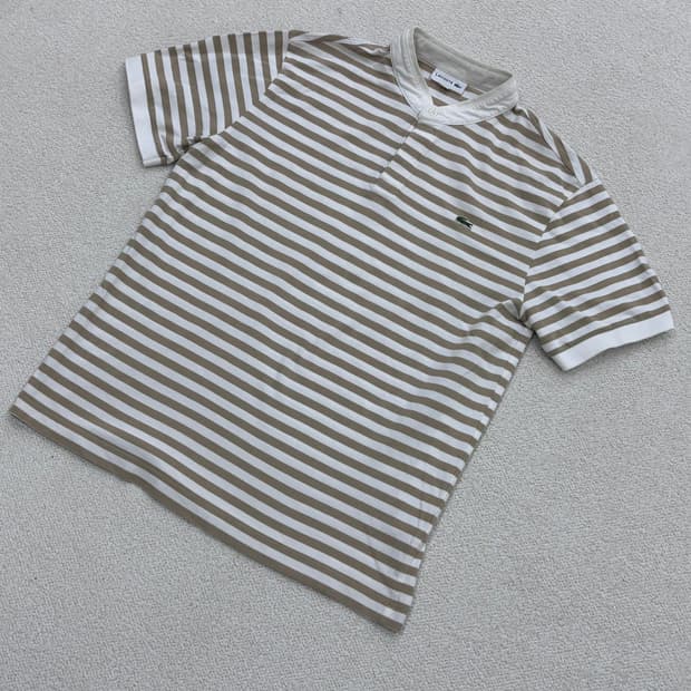 5 라코스테 남성 스트라이프 반팔 티셔츠 0319E