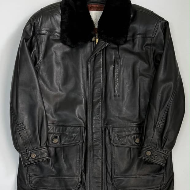 [100] 런던포그 양가죽 무스탕 하프 코트 자켓