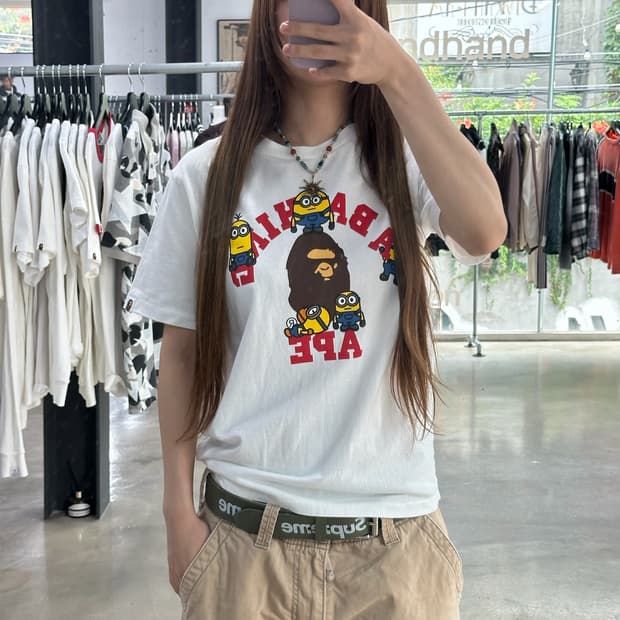 베이프 미니언즈 프린팅 반팔티셔츠