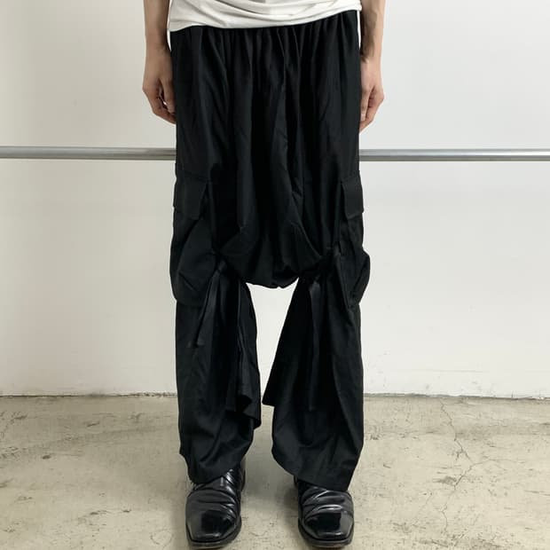 노 아이디 블랙 와이드 변형 스커트 팬츠