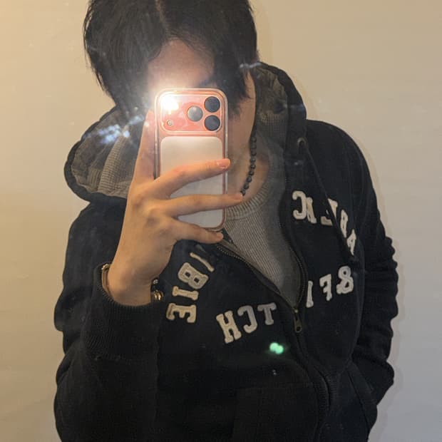 아베크롬비 y2k 레터링 후드집업