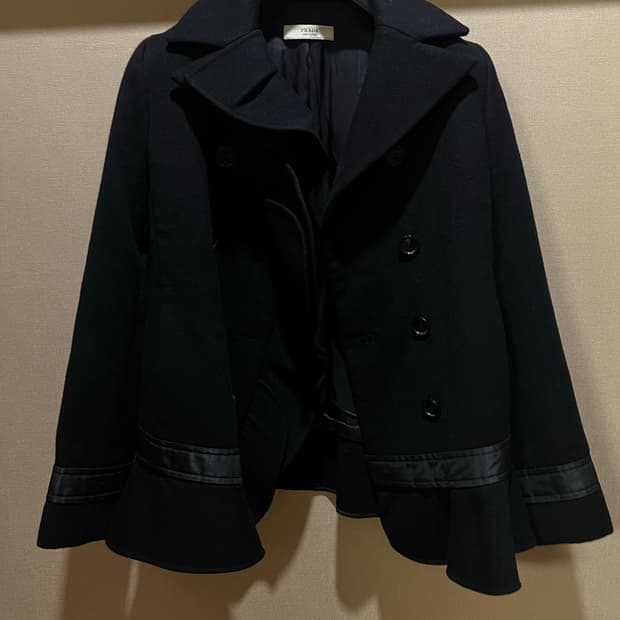 PRADA Navy Frill Virgin Wool Jacket 38