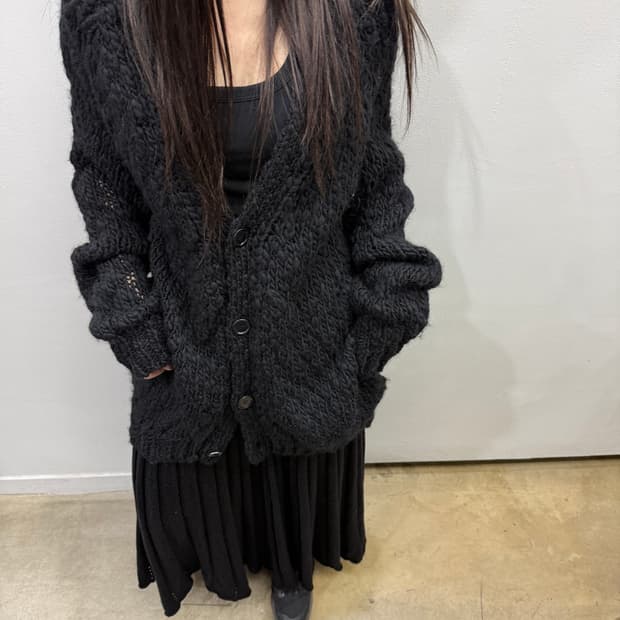 존 언더커버 오버핏 헤비울 가디건