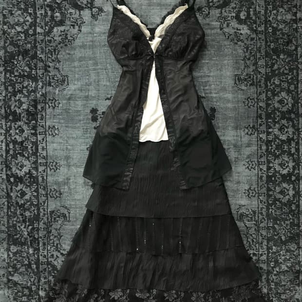 3p 빈티지 페어리 고딕 블랙 코디set