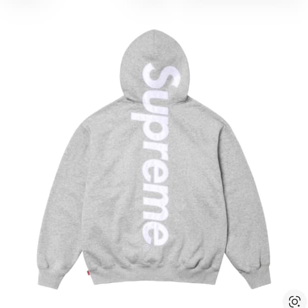 슈프림 아플리케 후드 그레이 L 사이즈
