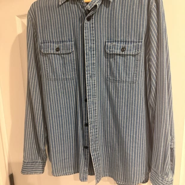 L 폴로 랄프로렌 인디고 스트라이프 워크셔츠