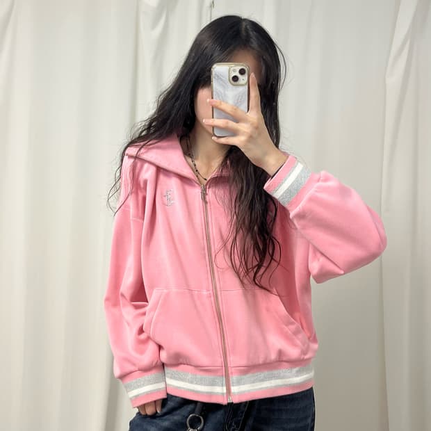Juicy Couture pink hood zip-up