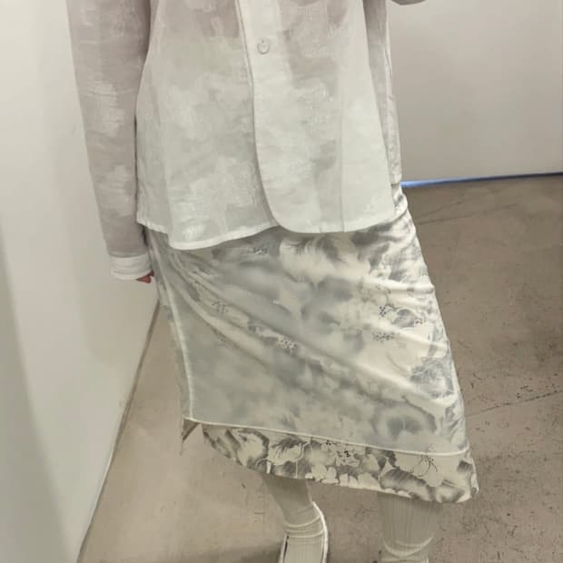(새상품) 포코포스카 SHEER LAYERED MIDI SKIRT