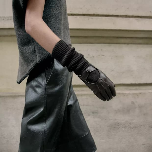 자라 페이크 레더 롱 콤비 장갑 S
