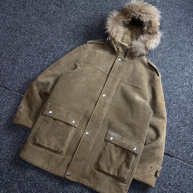 에디윈 아메리칸 빈티지 코듀로이 라쿤 워크 자켓 2224