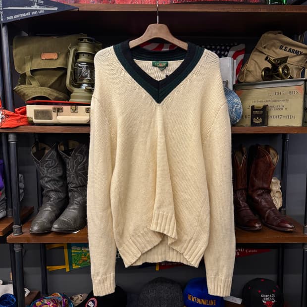 90s J.CREW 제이크루 프레피 크리켓 니트 클래식 N37